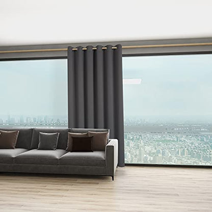 BONZER Room Divider Curtain Total Privacy Wall Screen Partitions | Grommet Thermal Insulated Wide Blackout Curtains for Bedroom Living Room, 84L x 70W Inch (7L x 5.8W ft), 1 Panel, Dark Grey - color: Dark Grey, size: 70"W x 84"L (Pack of 1)