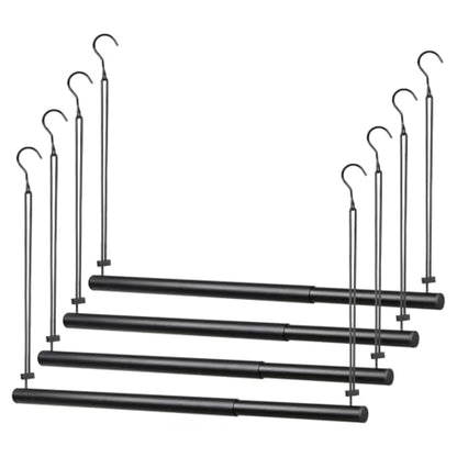 BaiNong Adjustable Closet Hanging Rod 17-30" Black 4 Pack | Closet Rod Extender Heavy Duty Double Hanging Closet Rod, Walk-in Closets, and Clothes Rack to Maximize Storage Space - color: Black