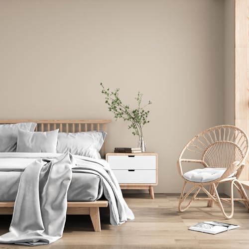 VEELIKE Pastel Beige Wallpaper Stick and Peel Beige Contact Paper for Cabinets Drawers Countertops Waterproof 15.7''x118'' Removable Self Adhesive Renter Friendly Wallpaper for Bedroom Bathroom Walls - color: Pastel Beige, size: 15.7" x 118"