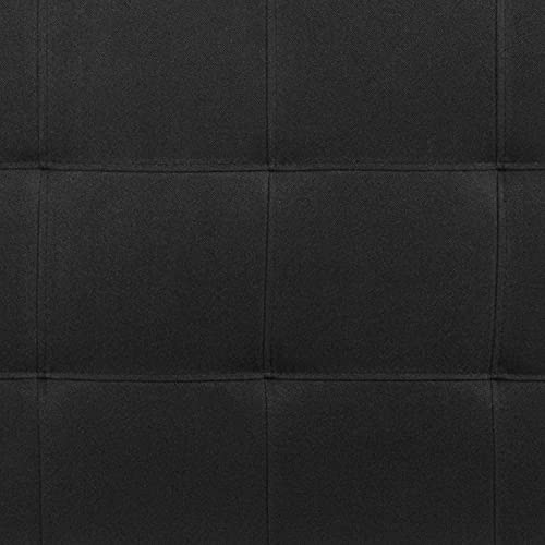 EMMA + OLIVER Black Queen Quilted Tufted Headboard | Adjustable Bed Rail Slots, Fabric Upholstered - color: Black, size: Queen