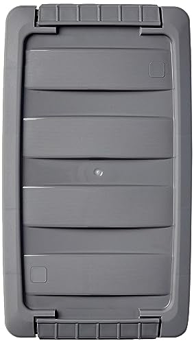 Amazon Basics Plastic Storage Containers with Secure Latching Lids, Stackable Organization Bins, Clear/Grey, 5 Quart, Set of 10