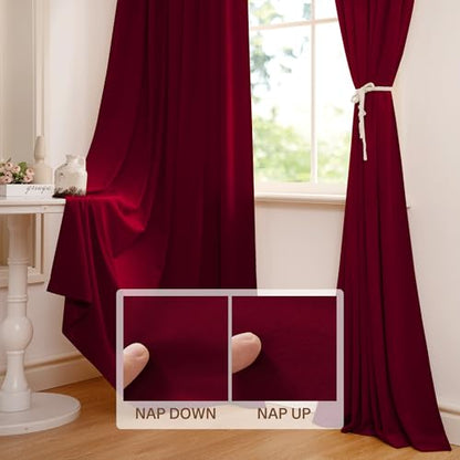 Red Curtains for Bedroom Soft Velvet Drapes, W42 x L90, 2 Panels | 300GSM Rich Velvet, Christmas Holiday Gifts, Thermal Insulated, Privacy Protect, Noise Reducing, Theater Backdrops, Hallway - color: *Autumn Series - Red, size: 42"W x 90"L (Pack of 2)