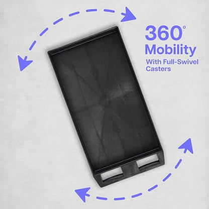 Tubstr 3-Tier Rolling Utility Cart with Wheels | Supports 300 lbs. Total | Heavy-Duty Capacity for Garage Storage, Office Spaces, & Kitchen Use | Durable Tool Cart with Locking Wheels (Black, 32 x 18) - color: Black