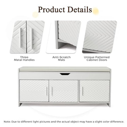 Storage Bench, Shoe Bench with Lift Top Storage, Entryway Bench with Cushioned Seat, Adjustable Shelf for Living Room, Bedroom, Hallway, Light Grey - color: Light Grey