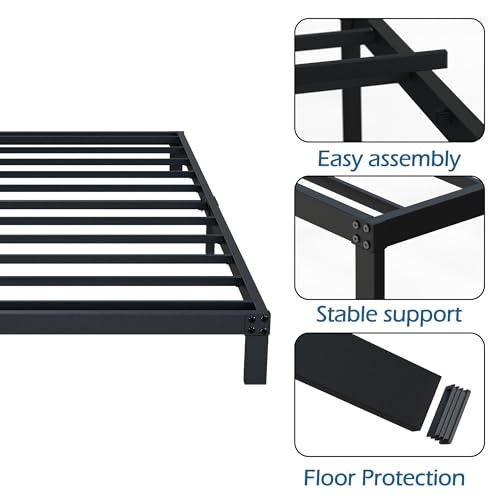 DiaOutro 7 Inch Twin Bed Frames Heavy Duty Low Profile Metal Platform | Steel Slats Platform No Box Spring Needed Mattress Foundation, Easy Assembly, Noise Free - size: Twin, style: 7 Inch