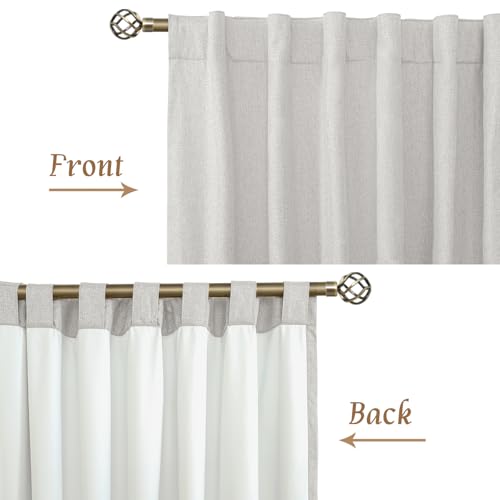 45 Inch Natural 100% Blackout Linen Curtains with White Liner | Light Grey, Linen Textured, Thermal Bedroom Curtains, Neutral Farmhouse Drapes, Rod Pocket Back Tab, 2 Panels, 38 x 45 Inch - color: Light Grey, size: 38"W x 45"L (Pack of 2)