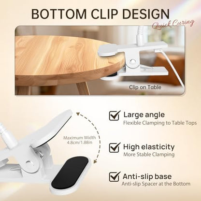 AORAEM LED Nail Lamps Flexible Gooseneck Lamp Gel Polish Curing Light White | Quicky Dry Nail Manicure Dryer Plug Play Portable Flash Cure Light for Gel Nails Home DIY Professionals - color: White