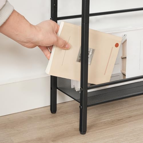 HOOBRO Small Narrow Side Table with Charging Station, Skinny End Table for Small Spaces, Slim Nightstand with USB Ports Outlet, Sofa Beside Table with Storage Shelf, Charcoal Black BC102UBZ01 - color: Charcoal Black + Black