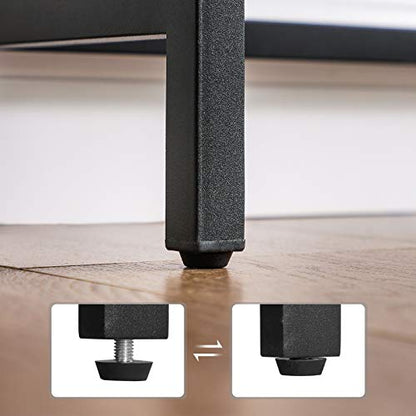 VASAGLE Console Sofa Table, Narrow Entryway Table, for Living Room, Bedroom, Easy Assembly, Rustic Brown and Ink Black ULNT020B01 - color: Rustic Brown + Ink Black, size: 9.1"D x 47.2"W x 29.1"H
