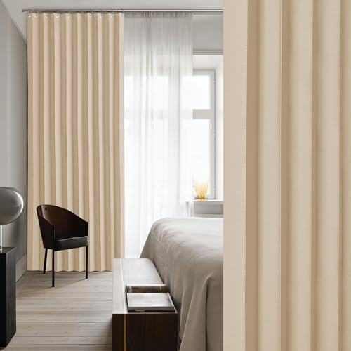 NICETOWN Biscotti Beige Room Darkening Kitchen Curtains 36 Inches Long | Farmhouse Small Window Drapes with Rings Energy Efficient Privacy Shades for Classroom Living Room, W38 x L36, 1 Panel - color: Biscotti Beige, size: 38"W x 36"L (Pack of 1)