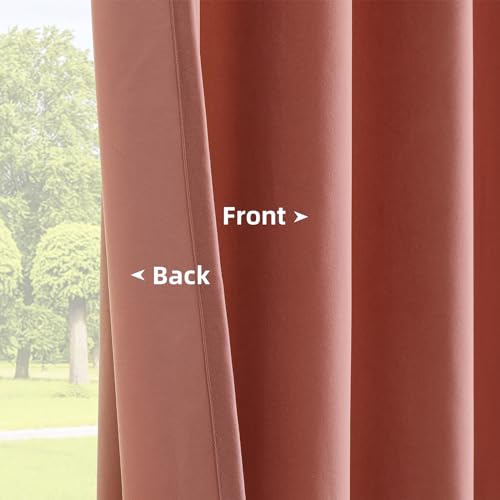 Joydeco Pink Velvet Curtains 63 inch Length 2 Panels, Luxury Blackout Rod Pocket Thermal Insulated Window Curtains, Super Soft Room Darkening Drapes for Living Dining Room Bedroom,W52 x L63 inches - color: Rod Pocket | Pink, size: 52"W x 63"L (Pack of 2)