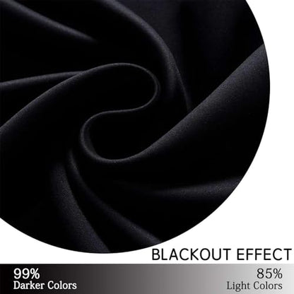 Yakamok Blackout Curtains 38x36 inch Black Thermal Drapes-Kitchen | 2 panels,room darkening,thermal insulated,noise reducing,privacy protection,grommet window treatment,living room study dining - color: Black, size: 38"W x 36"L (Pack of 2)