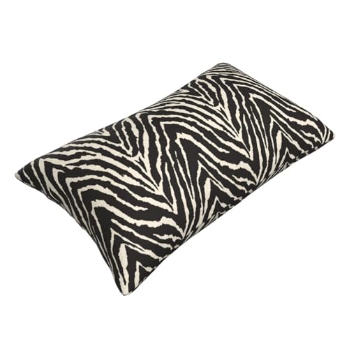 Zebra Throw Pillow Covers Black and White Zebra Seamless Pattern Lumbar Pillow Cover 12x20 Inch Set of 2 Zebra Skin Pattern Texture Pillowcase Rectangle Cushion Cases for Bed Sofa - color: Black White, size: 20" x 12" (Pack of 2)