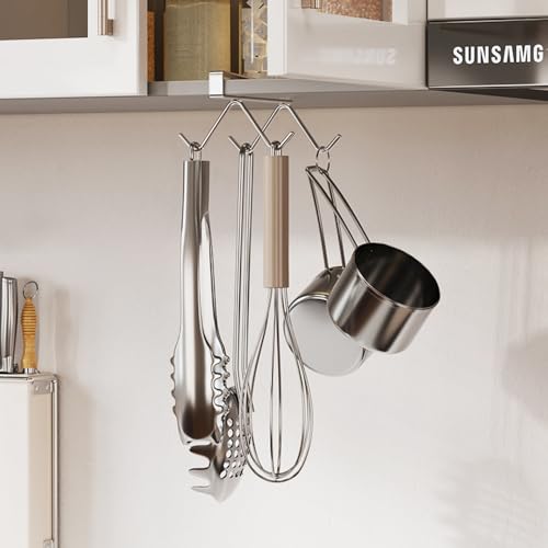 Stainless Steel Cabinet Hook Mug Holder Hanging Coffee Cup Rack for Kitchen Under Cabinets Hangers Organizer Utensil (Small 2 Pack) - size: Small 2 Pack