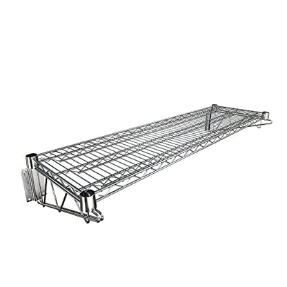 14" x 48" Chrome Wire Wall Mount Shelf - color: Chrome, size: 14" x 48"