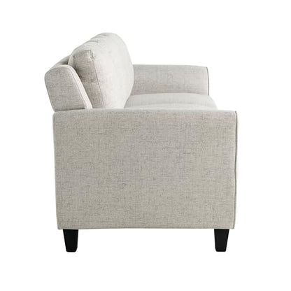 Studio Living Harrington 80.3" Sofa, Transitional Modern, Pocket Coil Comfort, Easy Assembly, Woven Fabric, Beige - color: Beige, size: Sofa
