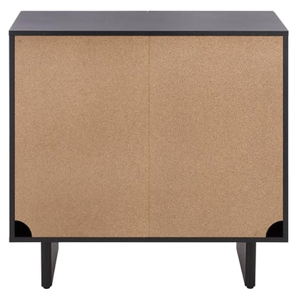 SAFAVIEH Furniture - Simi Media Stand for TVs up to 28" - Black Compact Entertainment Media Console - Storage Cabinet for Living Room, Bedroom (MED3119B) - color: Black