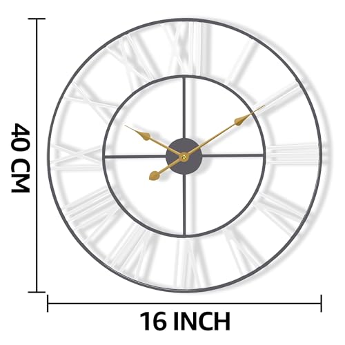 Sorbus Large Wall Clock for Living Room Decor - 16 inch Big Wall Clock Decorative - Battery Operated - Roman Numeral Analog Large Clock for Bedroom, Room, Home, Kitchen, Office, Wall Decor (White) - color: White, size: 16"