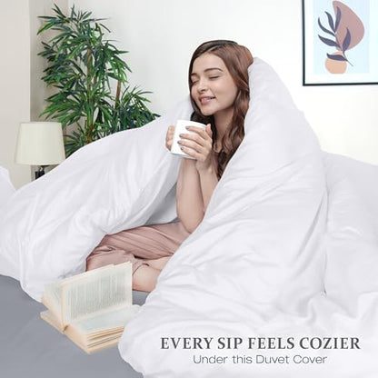 Duvet Cover Twin/Twin XL, 3 PC Cotton Like Polyester, Zipper Closure, White | Extra Soft and Breathable, Wrinkle & Fade Resistant, Includes Duvet Cover and 1 Pillow Sham, Comforter Not Included, OekoTex - color: White, size: Twin/Twin XL - Duvet Cover Set