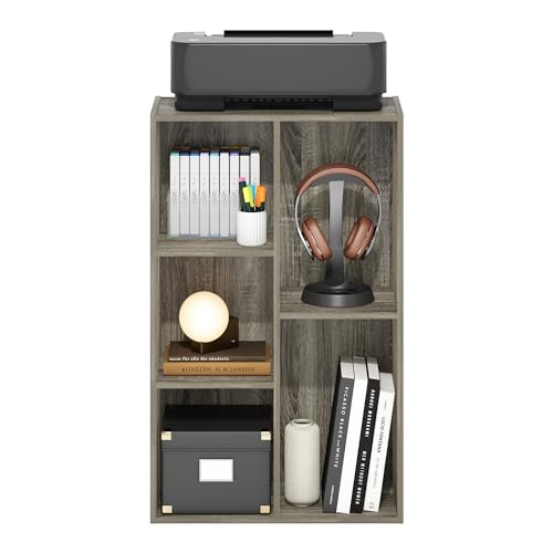 Furinno LUDER Book Shelf, 5-Cube Bookshelf, Reversible Bookcase, 9.4 x 19.5 x 31.5, Easy Assembly, for Living Room, Bedroom, Home Office, French Oak - color: French Oak, size: 5-Cube