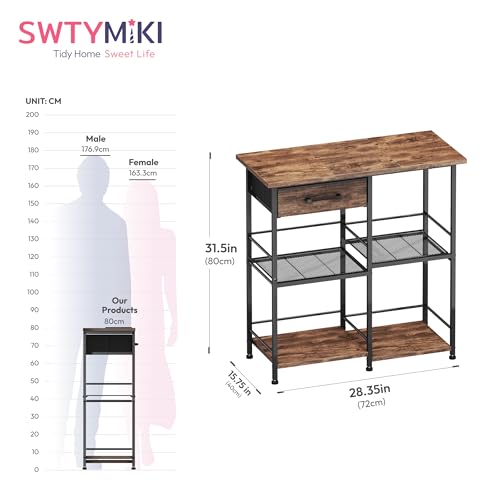 SWTYMIKI Bakers Rack with Storage - Coffee Bar Cabinet Organizer, Coffee Station for Kitchen Dining Room, Microwave Stand with Adjustable Feet, Espresso - color: Espresso, size: Coffee Station with Large Panel