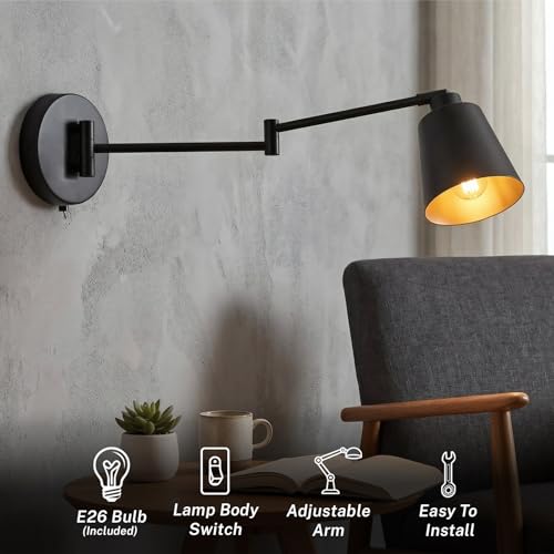OSYNNIQ Wall Sconce Light with Adjustable Swing Arm for Bedside Reading (Style 1) - size: STYLE 1
