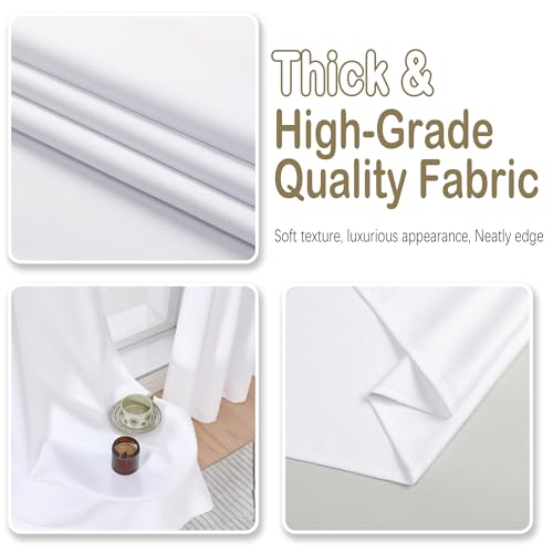 Pure White Blackout Curtains for Bedroom 90 Inch Length 2 Panels, Solid Thermal Insulated Soft Fabric Privacy Curtains, Modern Window Treatments Dual Rod Pocket Drapes, 2x40Wx90L Inches - color: Pure White, size: 40"W x 90"L (Pack of 2)