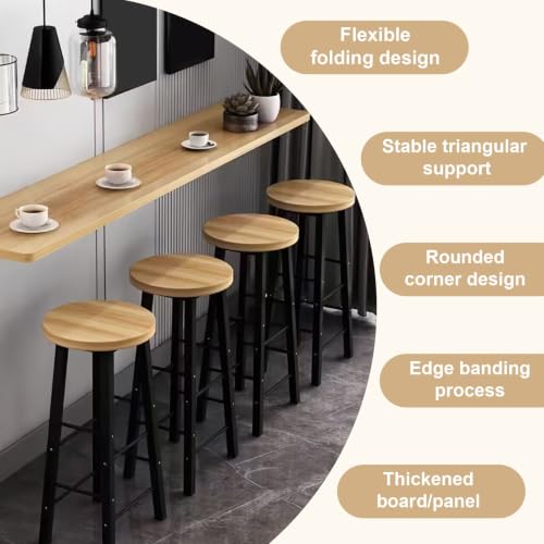 Wall Mounted Folding Table, Space Saving Floating Desk for Small Apartments, Drop Leaf Workbench, Home Office, Laundry, Narrow Long Dining Table, Kitchen Use(150x30cm/59.1x11.8in) - size: 150x30cm/59.1x11.8in
