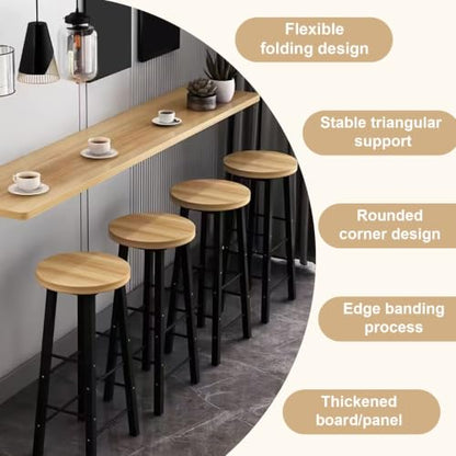 Wall Mounted Folding Table, Space Saving Floating Desk for Small Apartments, Drop Leaf Workbench, Home Office, Laundry, Narrow Long Dining Table, Kitchen Use(130x30cm/51.2x11.8in) - size: 130x30cm/51.2x11.8in