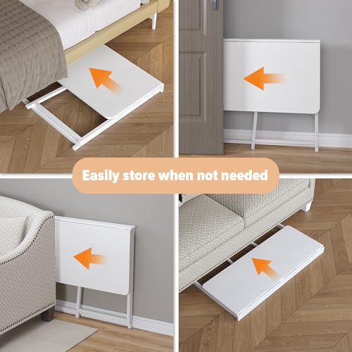 WOHOMO Folding Desk, 47.2" Foldable Computer Desk for Bedroom, Space Saving Computer Table Writing Workstation for Home Office, Easy Assembly, White | Easy Assembly and Fold, Sturdy Home office desks for Study Bedroom Dorm Space Saving Writing Work Apartm