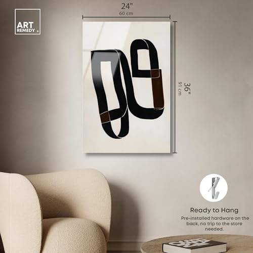 The Buckle I Acrylic Print Black Minimalist Art by Art Remedy, Ready to Hang, 24 x 36 - size: 36"L x 24"W