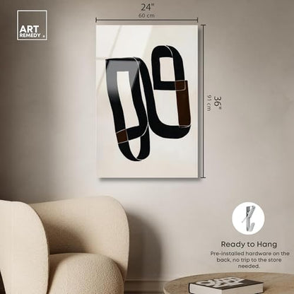The Buckle I Acrylic Print Black Minimalist Art by Art Remedy, Ready to Hang, 24 x 36 - size: 36"L x 24"W