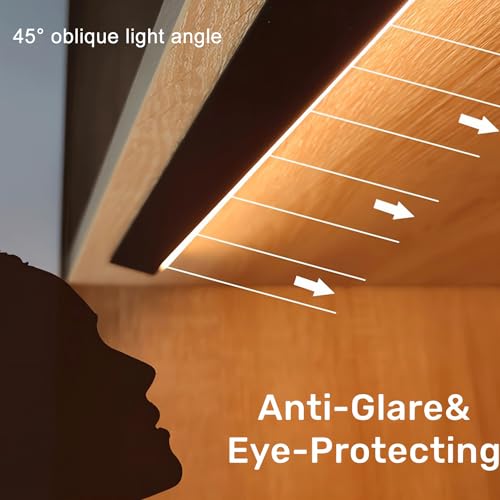 JARBIH Ultra-Thin Led Aluminum Channel, 45°Oblique Under Cabinet Beam Light | 5Pack 1M/3.3ft LED Profile System, Invisible H7mm Surface Mounted Wardrobe Layer Shelf Panel Hard Bar(Gray with Led Strip) - color: Gray with 5M LED Strip
