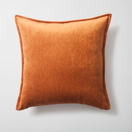 Woven Jacquard Throw Pillow Cover, Pack of 1 Textured Decorative Cushion Covers for Sofas, Couches, Bed, Home Décor, Fade Resistant Pillow for Sofa & Couch, Eliza, Orange, 20x20 Inch - color: Orange, size: 20" x 20" (Pack of 1)