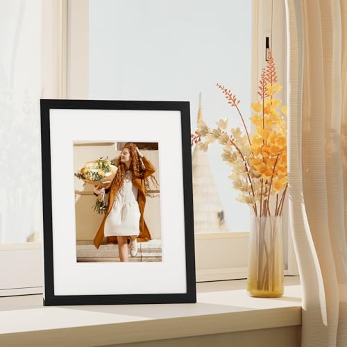 Vittanly 9x12 Picture Frames Set of 4, for Wall Mounting, Black | Display Pictures 6x8 with Mat or 9x12 without Mat, Gallery Wall Frame Set, Engineered Wood with Shatter Resistant Plexiglass - color: Black, size: 9x12