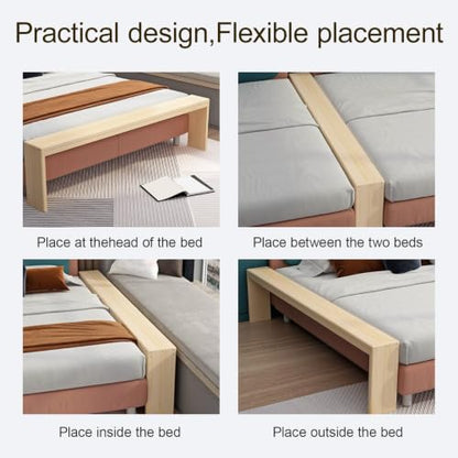 Small Wood Dining Bench, Solid Wood Entryway Bench, Farmhouse Style Seat, Armless Design, Fits Entryways, Dining Rooms and Space At The Foot of The Bed - size: 150x20cm/59.1x7.9in