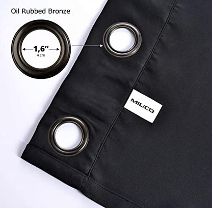 1 Pair Thermal Insulated Grommet 52-Inch-by-95-Inch Blackout Window Curtain Panels with 2 Tie Backs, Black - color: Black, size: 52"W x 95"L (Pack of 2)