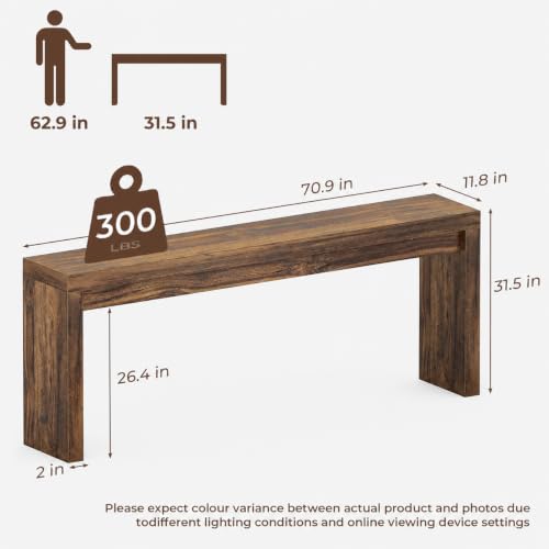 Extra Long Console Table for Entryway, 70.9-Inch Farmhouse Wood Behind Couch Table, Modern Entryway Rectangular Console Table for Entrance, Living Room, Hallway, Foyer (Brown) - color: Brown