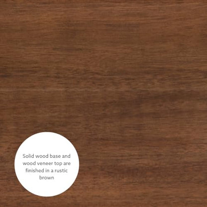Linon Claridge Rustic Wood 36 inch Height Pub Table - color: Rustic Brown, size: Counter Height