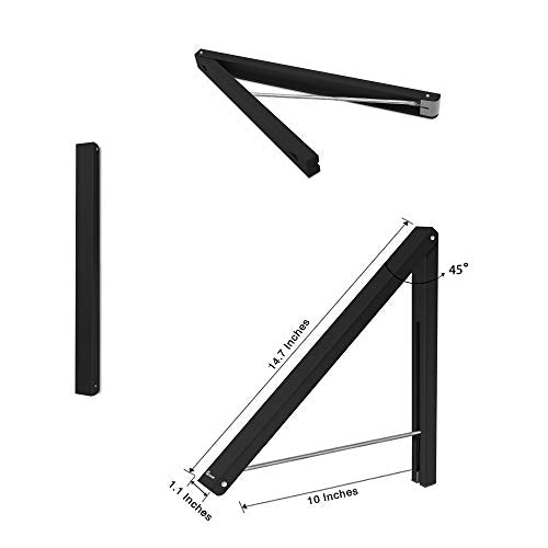 Laundry Room Wall Mounted Drying Rack Clothes Hanger Folding Wall Coat Racks Aluminum Home Storage Organiser Space Savers Black - color: Black 2