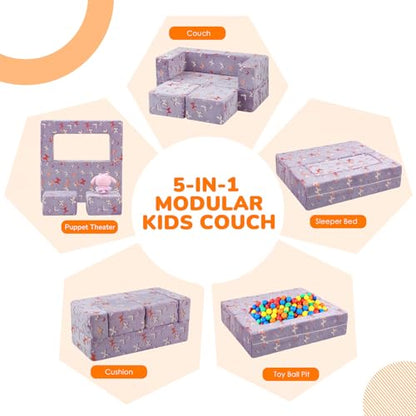 MeMoreCool Glow in Dark Butterfly Kids Couch, Fold Out Sofa, Lavender | Glow in dark butterfly kids couch - color: Lavender Butterfly