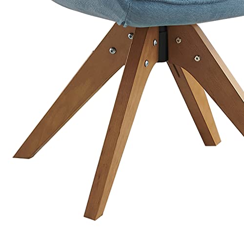 Swivel Desk Chair for Home Office, Fabric, Blue | No Wheels, Beech Wood Legs, Mid Century Modern, Upholstered, 360° Swivel, Accent Chair, Living Room, Bedroom - color: Light Blue, size: Fabric