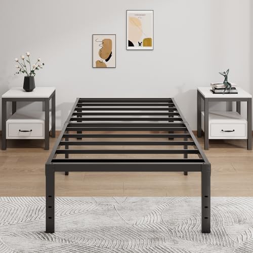 LUMUNANCE Metal Bed Frame Twin XL Size - 16 Inch Heavy-Duty Platform Bed Frame No Box Spring Needed, Easy Assembly, Noise-Free, Sturdy Mattress Foundation, Underbed Storage Space - size: Twin XL, style: 16 Inch