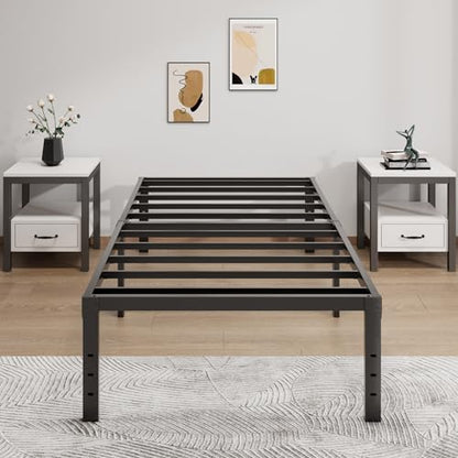 LUMUNANCE Metal Bed Frame Twin Size - 16 Inch Heavy-Duty Twin Platform Bed Frame No Box Spring Needed, Easy Assembly, Noise-Free, Sturdy Mattress Foundation, Underbed Storage Space - size: Twin, style: 16 Inch