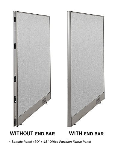 GOF Office Partition Single Panel (2 End Bars 48" h) 4ft - size: 2 x End Bars 48"H