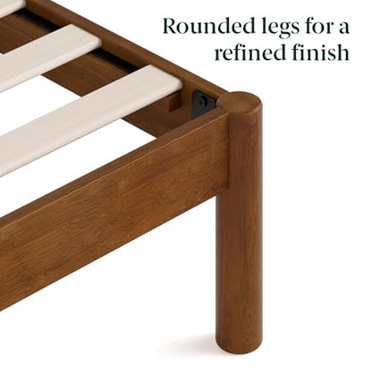 Zinus Jonas Bamboo Platform Bed Frame, Wingback Headboard, King | Mid-Century Modern Design, Plush Upholstered Comfort, Sustainable Bamboo, Fits Any Bedroom Style, No Box Spring Needed - size: King