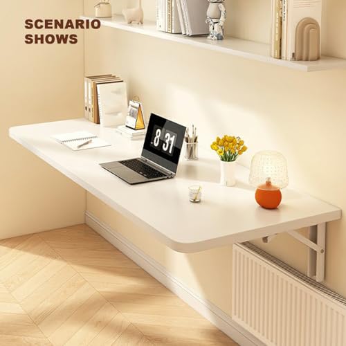 Fold Down Wall Mounted Desk for Office, Home, Kitchen - Floating Desk, Fold Down Table, Folding Wall Shelf - Space Saving Solution - color: Walnut, size: 15.7x23.6in/40x60cm