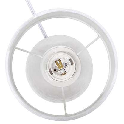 Simple Designs LT1161-OFF 12.5" Chic Glow Petite Dimpled Ceramic Table Lamp, for Bedroom, Office, Living Room, Stylish Spaces, Off White - color: Off-White