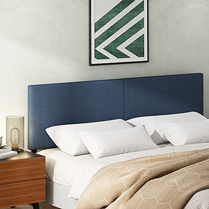 Furinno Roanne Upholstered Headboard, King, Denim - color: Denim, style: King-Plain