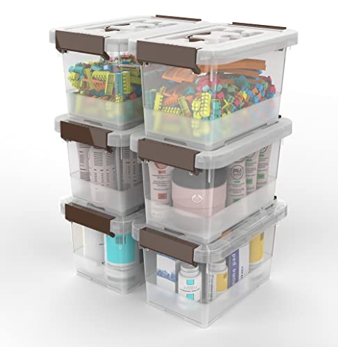 WYT Clear Storage Latch Box, 6 Pack Storage Organizer Bins with Latching Handle and Lids, 3.5 Quart - size: 3.5qt - 6 pack